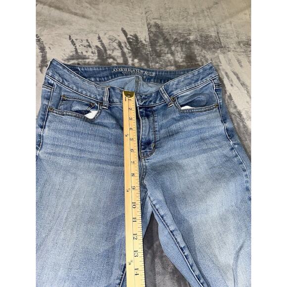 American Eagle Jeans Women's Mid Rise Straight Super Stretch Size 14 - Picture 4 of 11